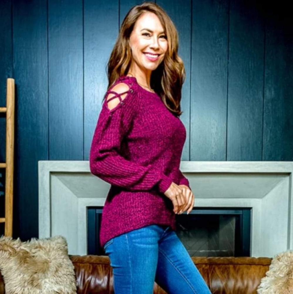 Allie & Rob raspberry color sweater